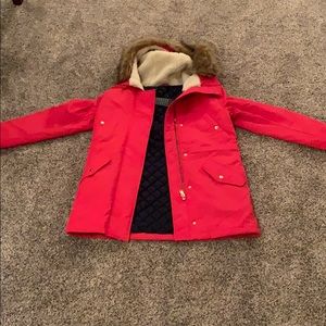 J Crew perfect winter parka red small